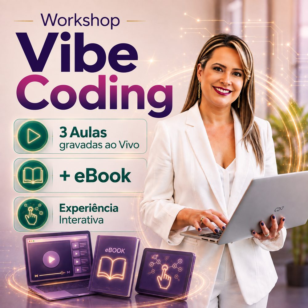 Replay do Workshop Vibe Coding · 3 aulas gravadas + eBook + experiência interativa
